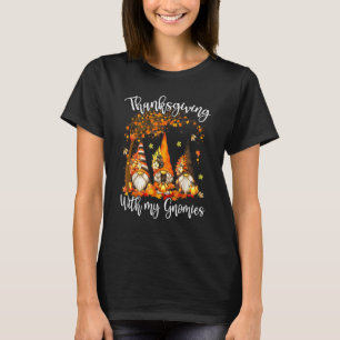 Camiseta Gracias Con Mis Gnomies Funny Autumn Gnomes L