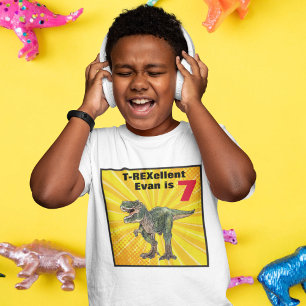Camiseta Gracias Dino T-Rex Dinosaur Séptimo Nombre de Cump
