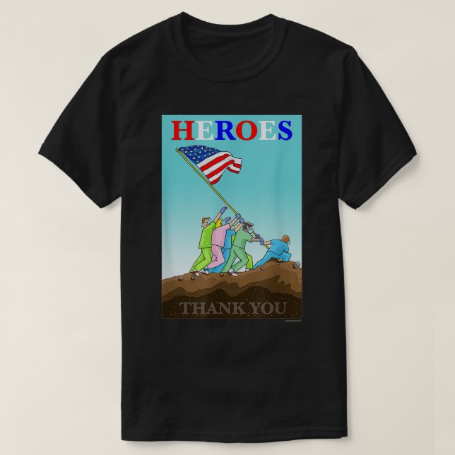 CAMISETA GRACIAS DOCS, ENFERMEROS, PRIMEROS RESPONSABLES (Diseño del anverso)
