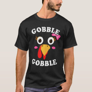 Camiseta Gracias Gobble Gobble Turquía frente a Chicas de v