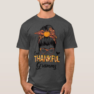 Camiseta Gracias Grammy Grammy Funny Messy Bun Fall Autumn