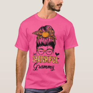 Camiseta Gracias Grammy Grammy Funny Messy Bun Fall Autumn