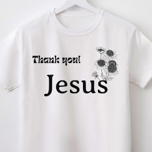 Camiseta Gracias Jesús Cristiano Floral