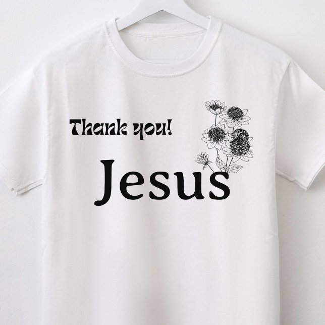 Camiseta Gracias Jesús Cristiano Floral (Thank You Jesus Floral Christian T-Shirt)