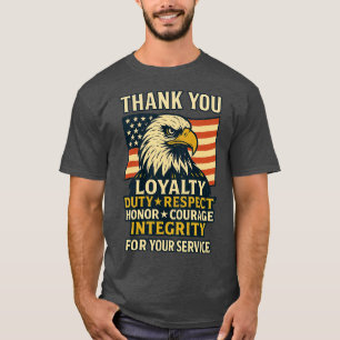 CAMISETA GRACIAS LEALTAD DEBER RESPETO HONOR VALOR INTEGR