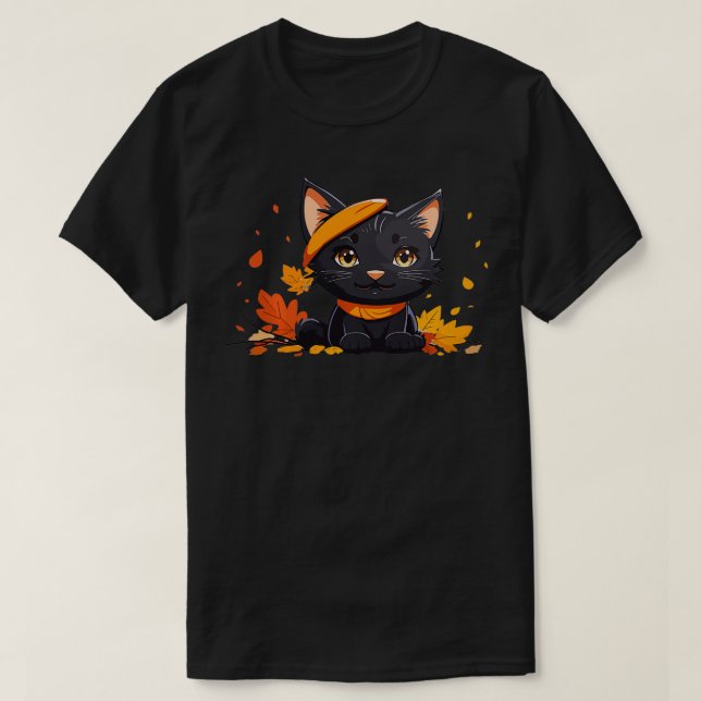 Camiseta Gracias lindo gato negro gatito gatito amante feli (Diseño del anverso)