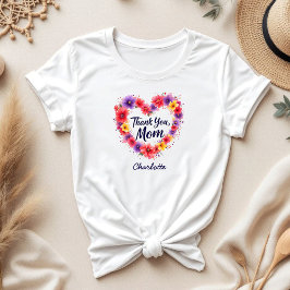 Camiseta Gracias mamá | Día personalizado de las madres flo