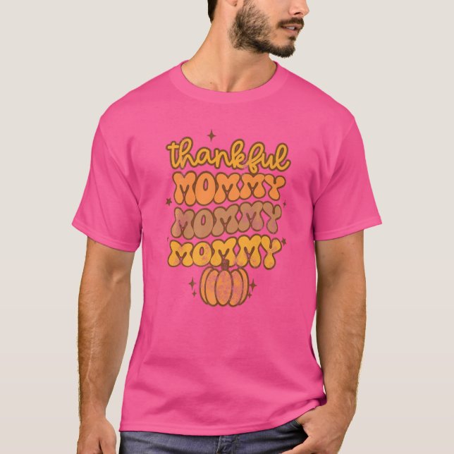 Camiseta Gracias mamá Retro Groovy Mami Calabaza Thanksgi (Anverso)