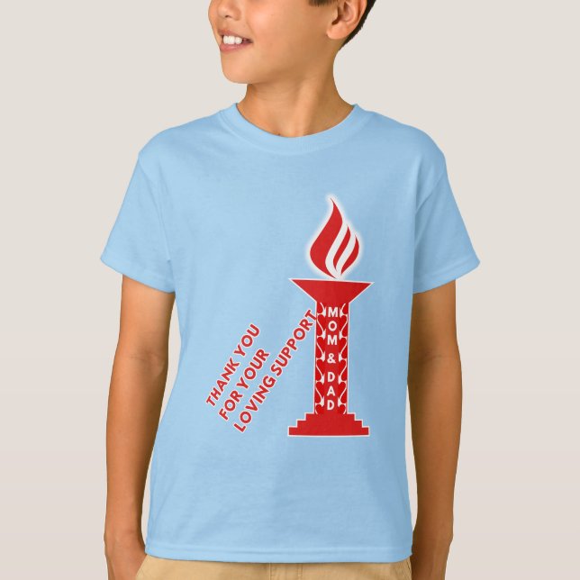 Camiseta Gracias, mamá y papá, por tu amoroso apoyo (Anverso)