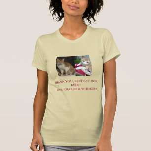 Camiseta Gracias Mejor Mamá Gata con Foto de Gatos 