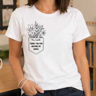 Camiseta Gracias por ayudarme a crecer Floral Pocket