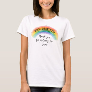 Camiseta Gracias por Ayudarme a Crecer Profesor Arcoíris