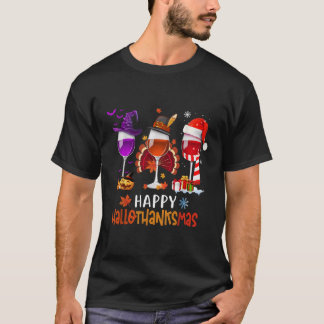 Camiseta Gracias por el cristal de vino Feliz vino de Hallo
