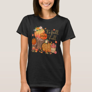 Camiseta Gracias por la calabaza de leopardo otoñal