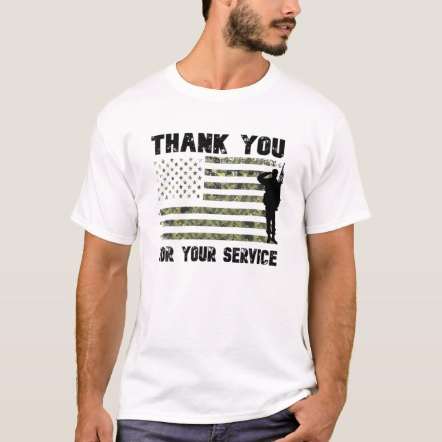 Camiseta Gracias Por Su Camuflaje De Servicio Vet De Bander (Anverso)