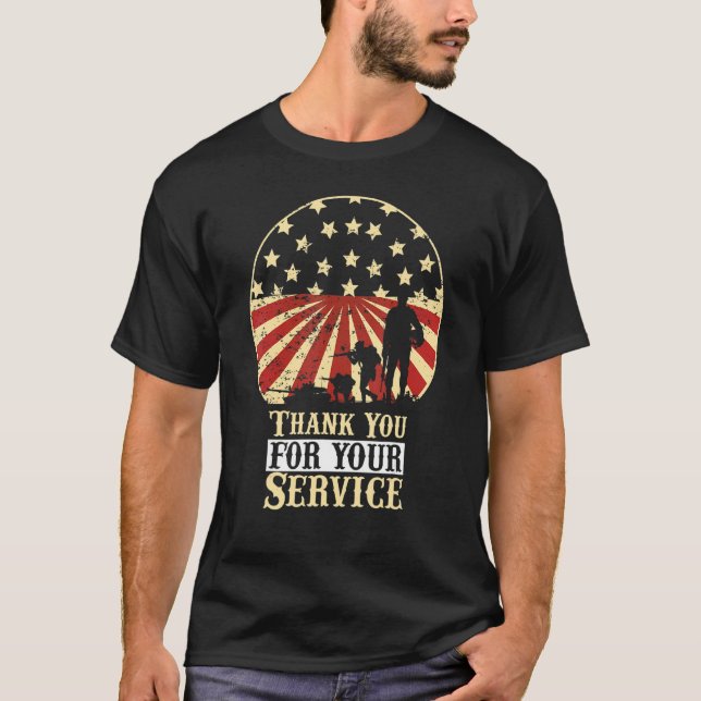 Camiseta Gracias Por Su Día De Veteranos De Servicio (Anverso)
