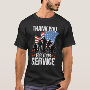 Camiseta Gracias Por Su Servicio A Veteranos De Bandera Est