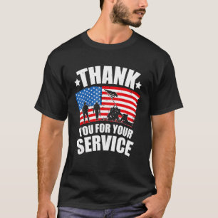 Camiseta Gracias Por Su Servicio A Veteranos De Bandera Est