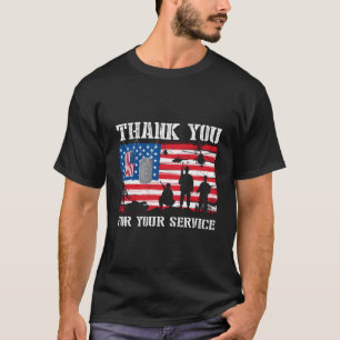 Camiseta Gracias Por Su Servicio A Veteranos De Bandera Est