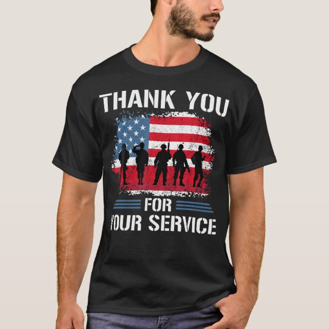 Camiseta Gracias Por Su Servicio Orgulloso Día De Los Veter (Anverso)