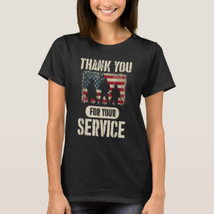 Camiseta Gracias por su servicio Veterano Bandera de EE. UU