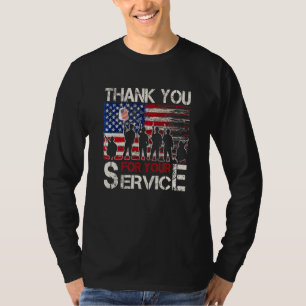 Camiseta Gracias por su servicio Veterano Bandera de EE. UU