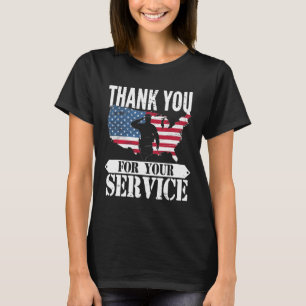 Camiseta Gracias Por Su Servicio, Veterano Patriota Militar