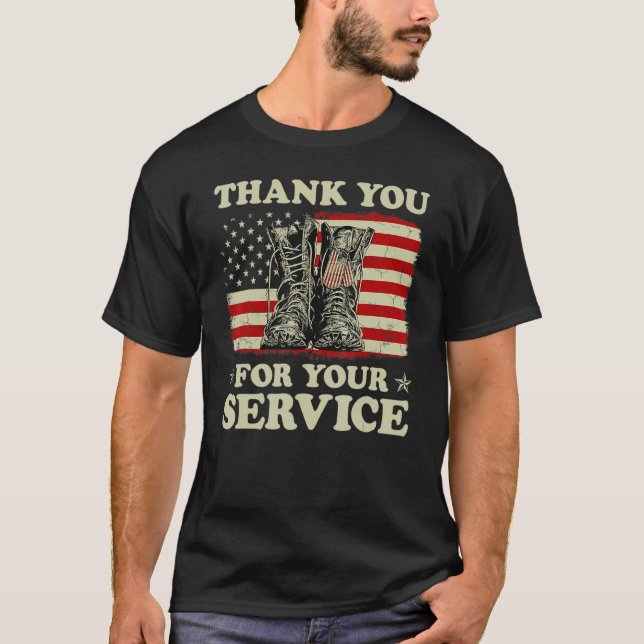 Camiseta Gracias por su servicio Veteranos Día de los Veter (Anverso)