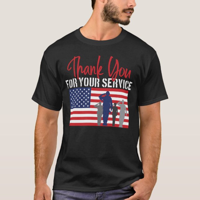 Camiseta Gracias por su veterano patriótico del servicio (Anverso)