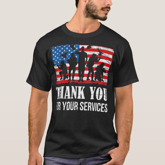 Camiseta gracias por sus servicios a los veteranos patrióti (Anverso)
