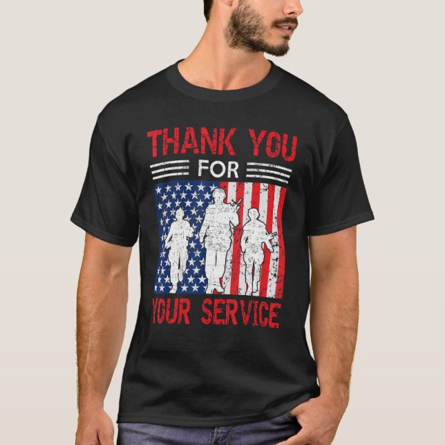 Camiseta Gracias por sus servicios Día de los Veteranos Pat (Anverso)
