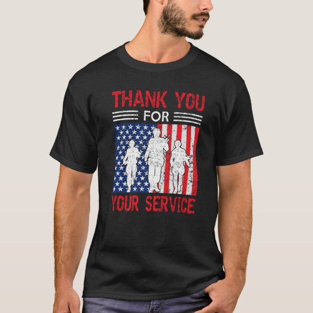 Camiseta Gracias por sus servicios Día de los Veteranos Pat (Anverso)