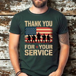 Camiseta GRACIAS POR TU SERVICIO Tributo del Día de los Vet