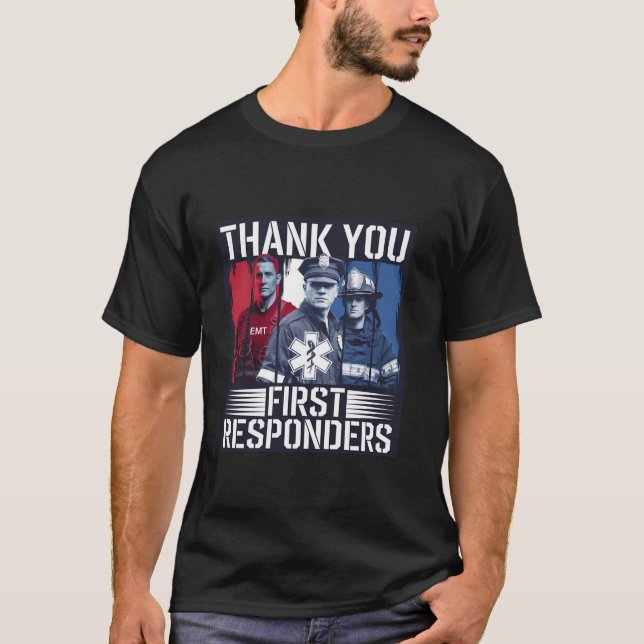 Camiseta Gracias, Primeros Respuestas, Policía Patriótica d (Anverso)