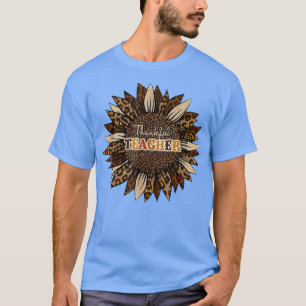 Camiseta Gracias profesor Leopard Sunflower Acción de Graci