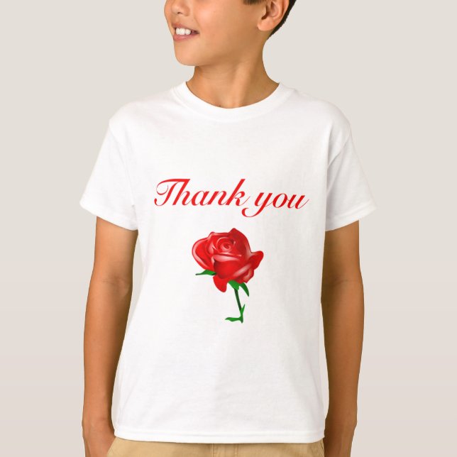 Camiseta gracias rosa rojo (Anverso)