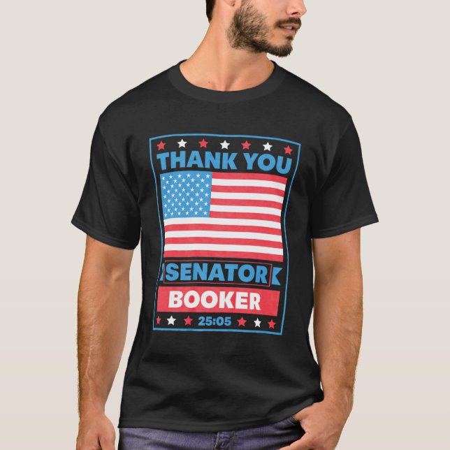 Camiseta Gracias Senador Cory Booker 25 horas (Anverso)