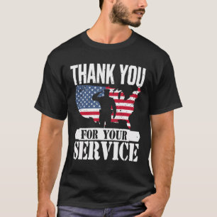 Camiseta Gracias Servicio Veterano Saludo Patriot Militar