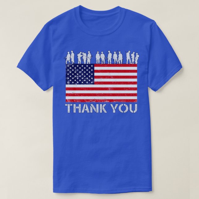 Camiseta Gracias soldado Patriota Bandera Americana (Diseño del anverso)