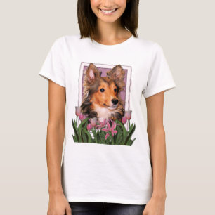 Camiseta Gracias - Tulipanes rosados - Sheltie Puppy - Coop
