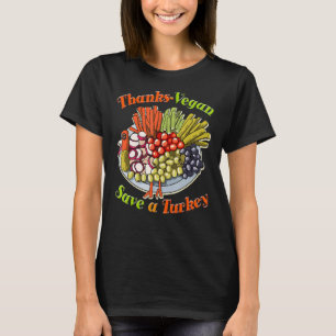Camiseta Gracias Vegan Save A Turkey Thankending Costume