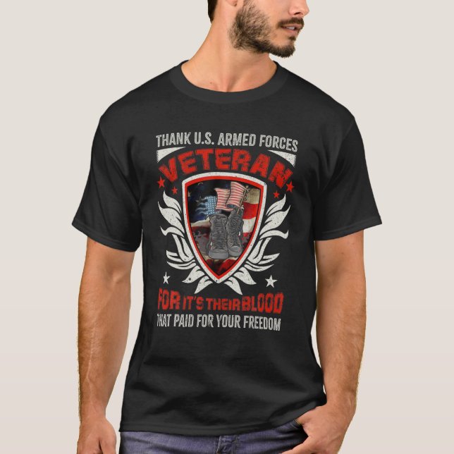 Camiseta Gracias Veterano de las Fuerzas Armadas de Estados (Anverso)