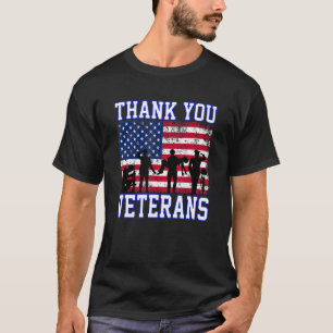 Camiseta Gracias Veteranos Bandera Estadounidense Gracias E