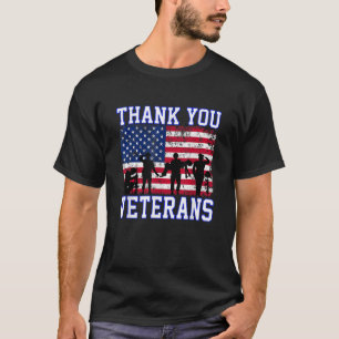 Camiseta Gracias Veteranos Bandera Estadounidense Gracias E