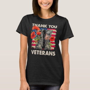 Camiseta Gracias Veteranos Boots Día de Veteranos de la Flo
