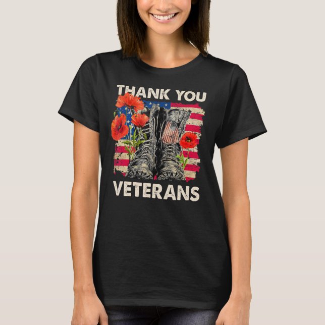Camiseta Gracias Veteranos Boots Día de Veteranos de la Flo (Anverso)