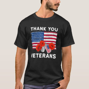 Camiseta Gracias veteranos combate botas vectores de flores