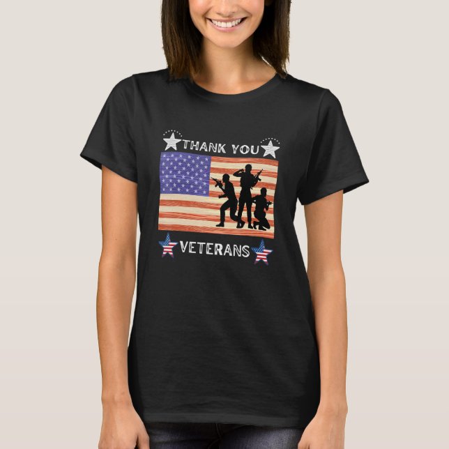 Camiseta Gracias Veteranos Combatiendo Boots Día de los Vet (Anverso)