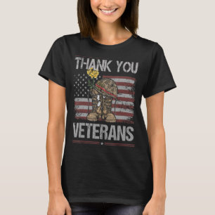 Camiseta Gracias Veteranos Combatiendo Boots Día de los Vet