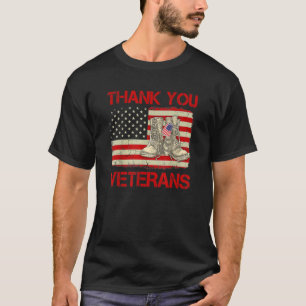 Camiseta Gracias Veteranos Combatiendo Boots Día de los Vet